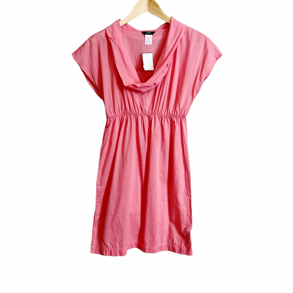 J Crew Pink Light Cotton Cowl Neck Short Sleeve Sundress Size XS